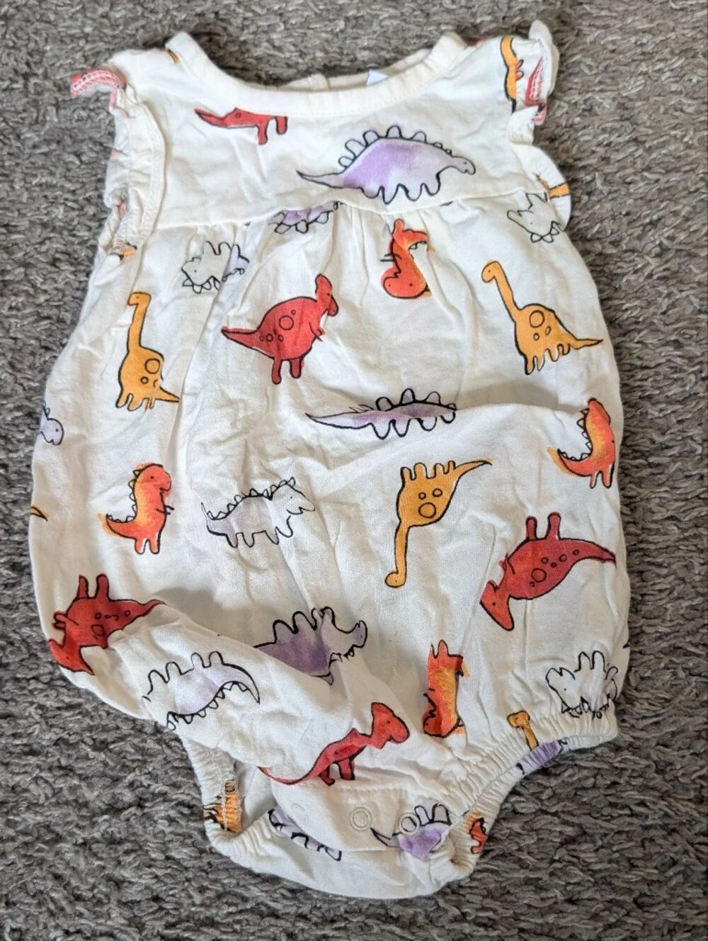 Old Navy White Baby Romper with Colorful Dino Print